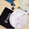 image:imageAMMSUN 13 Beach Umbrella Table Tray Teal for Beach Patio Garden Swimming Pool with Cup Holders Snack Compartments TealA White