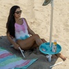 image:imageAMMSUN 13 Beach Umbrella Table Tray Teal for Beach Patio Garden Swimming Pool with Cup Holders Snack Compartments TealTeal