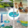 image:imageAMMSUN 13 Beach Umbrella Table Tray Teal for Beach Patio Garden Swimming Pool with Cup Holders Snack Compartments TealTeal