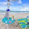 image:imageAMMSUN 13 Beach Umbrella Table Tray Teal for Beach Patio Garden Swimming Pool with Cup Holders Snack Compartments TealTeal