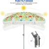 image:imageAMMSUN 65ft Heavy Duty Fringe Beach Umbrella with Sand Anchor Tilt UPF50Citrus
