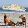 image:imageAMMSUN 65ft Heavy Duty Fringe Beach Umbrella with Sand Anchor Tilt UPF50Citrus