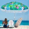 image:imageAMMSUN 65ft Tropical Fringe Beach Umbrella with Sand AnchorTiltAir Vent