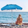 image:imageAMMSUN 6ft Folded Portable Travel Beach Umbrella with Sand Anchor Tilt Air vent UPF 50UV Protection Fit In Suitcase Compact Foldable Telescopic umbrellas for Patio Garden Beach Pool Sky Blue6ft Light Blue