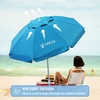 image:imageAMMSUN 6ft Folded Portable Travel Beach Umbrella with Sand Anchor Tilt Air vent UPF 50UV Protection Fit In Suitcase Compact Foldable Telescopic umbrellas for Patio Garden Beach Pool Sky Blue6ft Light Blue