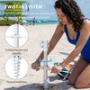 image:imageAMMSUN 6ft Folded Portable Travel Beach Umbrella with Sand Anchor Tilt Air vent UPF 50UV Protection Fit In Suitcase Compact Foldable Telescopic umbrellas for Patio Garden Beach Pool Sky Blue65ft Light Blue