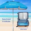 image:imageAMMSUN 6ft Folded Portable Travel Beach Umbrella with Sand Anchor Tilt Air vent UPF 50UV Protection Fit In Suitcase Compact Foldable Telescopic umbrellas for Patio Garden Beach Pool Sky Blue6ft Light Blue