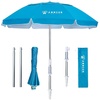 image:imageAMMSUN 6ft Folded Portable Travel Beach Umbrella with Sand Anchor Tilt Air vent UPF 50UV Protection Fit In Suitcase Compact Foldable Telescopic umbrellas for Patio Garden Beach Pool Sky Blue65ft Light Blue