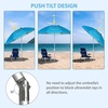 image:imageAMMSUN 6ft Folded Portable Travel Beach Umbrella with Sand Anchor Tilt Air vent UPF 50UV Protection Fit In Suitcase Compact Foldable Telescopic umbrellas for Patio Garden Beach Pool Sky Blue65ft Light Blue