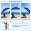image:imageAMMSUN 6ft Folded Portable Travel Beach Umbrella with Sand Anchor Tilt Air vent UPF 50UV Protection Fit In Suitcase Compact Foldable Telescopic umbrellas for Patio Garden Beach Pool Sky Blue65ft Blue
