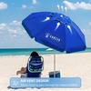 image:imageAMMSUN 6ft Folded Portable Travel Beach Umbrella with Sand Anchor Tilt Air vent UPF 50UV Protection Fit In Suitcase Compact Foldable Telescopic umbrellas for Patio Garden Beach Pool Sky Blue65ft Blue