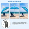 image:imageAMMSUN 6ft Folded Portable Travel Beach Umbrella with Sand Anchor Tilt Air vent UPF 50UV Protection Fit In Suitcase Compact Foldable Telescopic umbrellas for Patio Garden Beach Pool Sky Blue6ft Light Blue