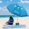 image:imageAMMSUN 6ft Folded Portable Travel Beach Umbrella with Sand Anchor Tilt Air vent UPF 50UV Protection Fit In Suitcase Compact Foldable Telescopic umbrellas for Patio Garden Beach Pool Sky Blue65ft Light Blue
