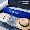 image:imageAMMSUN 6ft Folded Portable Travel Beach Umbrella with Sand Anchor Tilt Air vent UPF 50UV Protection Fit In Suitcase Compact Foldable Telescopic umbrellas for Patio Garden Beach Pool Sky Blue65ft Blue