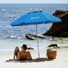 image:imageAMMSUN 6ft Folded Portable Travel Beach Umbrella with Sand Anchor Tilt Air vent UPF 50UV Protection Fit In Suitcase Compact Foldable Telescopic umbrellas for Patio Garden Beach Pool Sky Blue65ft Light Blue