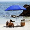 image:imageAMMSUN 6ft Folded Portable Travel Beach Umbrella with Sand Anchor Tilt Air vent UPF 50UV Protection Fit In Suitcase Compact Foldable Telescopic umbrellas for Patio Garden Beach Pool Sky Blue65ft Blue