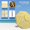 image:imageAMMSUN 75ft High Wind Beach Umbrella with Air Vent amp Ash Wood PoleB Yellow White