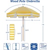image:imageAMMSUN 75ft High Wind Beach Umbrella with Air Vent amp Ash Wood PoleB Yellow White