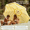 image:imageAMMSUN 75ft High Wind Beach Umbrella with Air Vent amp Ash Wood PoleB Yellow White