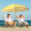 image:imageAMMSUN 75ft High Wind Beach Umbrella with Air Vent amp Ash Wood PoleB Yellow White