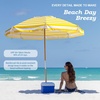 image:imageAMMSUN 75ft High Wind Beach Umbrella with Air Vent amp Ash Wood PoleB Yellow White