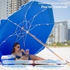 image:imageAMMSUN 75ft High Wind Beach Umbrella with Air Vent amp Ash Wood PoleBlue