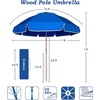 image:imageAMMSUN 75ft High Wind Beach Umbrella with Air Vent amp Ash Wood PoleBlue