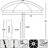 image:imageAMMSUN 75ft High Wind Beach Umbrella with Air Vent amp Ash Wood PoleBlue