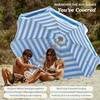 image:imageAMMSUN 75ft High Wind Beach Umbrella with Air Vent amp Ash Wood PoleCapri Blue Stripe