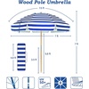 image:imageAMMSUN 75ft High Wind Beach Umbrella with Air Vent amp Ash Wood PoleCapri Blue Stripe