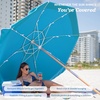 image:imageAMMSUN 75ft High Wind Beach Umbrella with Air Vent amp Ash Wood PoleLake Green