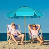 image:imageAMMSUN 75ft High Wind Beach Umbrella with Air Vent amp Ash Wood PoleLake Green
