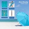 image:imageAMMSUN 75ft High Wind Beach Umbrella with Air Vent amp Ash Wood PoleLake Green