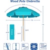image:imageAMMSUN 75ft High Wind Beach Umbrella with Air Vent amp Ash Wood PoleLake Green