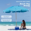 image:imageAMMSUN 75ft High Wind Beach Umbrella with Air Vent amp Ash Wood PoleLake Green