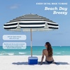 image:imageAMMSUN 75ft High Wind Beach Umbrella with Air Vent amp Ash Wood PoleNavy