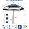 image:imageAMMSUN 75ft High Wind Beach Umbrella with Air Vent amp Ash Wood PoleNavy