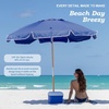 image:imageAMMSUN 75ft High Wind Beach Umbrella with Air Vent amp Ash Wood PoleNavy Blue