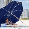 image:imageAMMSUN 75ft High Wind Beach Umbrella with Air Vent amp Ash Wood PoleNavy Blue