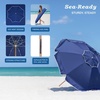 image:imageAMMSUN 75ft High Wind Beach Umbrella with Air Vent amp Ash Wood PoleNavy Blue