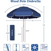 image:imageAMMSUN 75ft High Wind Beach Umbrella with Air Vent amp Ash Wood PoleNavy Blue