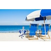 image:imageAMMSUN 75ft High Wind Beach Umbrella with Air Vent amp Ash Wood PoleNavy White Panel