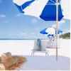 image:imageAMMSUN 75ft High Wind Beach Umbrella with Air Vent amp Ash Wood PoleNavy White Panel