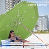 image:imageAMMSUN 75ft High Wind Beach Umbrella with Air Vent amp Ash Wood PoleOlive Green