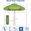 image:imageAMMSUN 75ft High Wind Beach Umbrella with Air Vent amp Ash Wood PoleOlive Green
