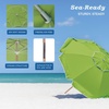 image:imageAMMSUN 75ft High Wind Beach Umbrella with Air Vent amp Ash Wood PoleOlive Green