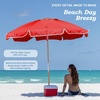 image:imageAMMSUN 75ft High Wind Beach Umbrella with Air Vent amp Ash Wood PoleRed
