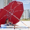 image:imageAMMSUN 75ft High Wind Beach Umbrella with Air Vent amp Ash Wood PoleRed