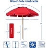 image:imageAMMSUN 75ft High Wind Beach Umbrella with Air Vent amp Ash Wood PoleRed