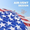 image:imageAMMSUN 75ft High Wind Beach Umbrella with Air Vent amp Ash Wood PoleRed Blue American flag